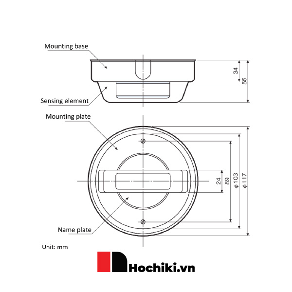 W27021-6-1-100 Đầu báo nhiệt cố định 100 độ loại chống nước, hệ báo cháy thường