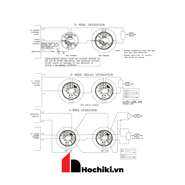 SOC-24VN Đầu báo khói quang 24V DC, Hệ báo cháy thường