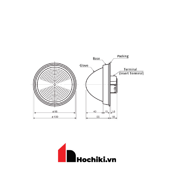 TL-14DW Đèn báo vị trí loại chống nước, Thiết bị cảnh báo cháy thường