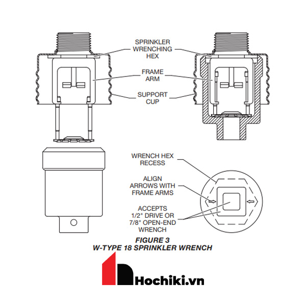 TY5521 Đầu phun Sprinkler Tyco loại âm trần, Đầu phun sprinkler Tyco-UL