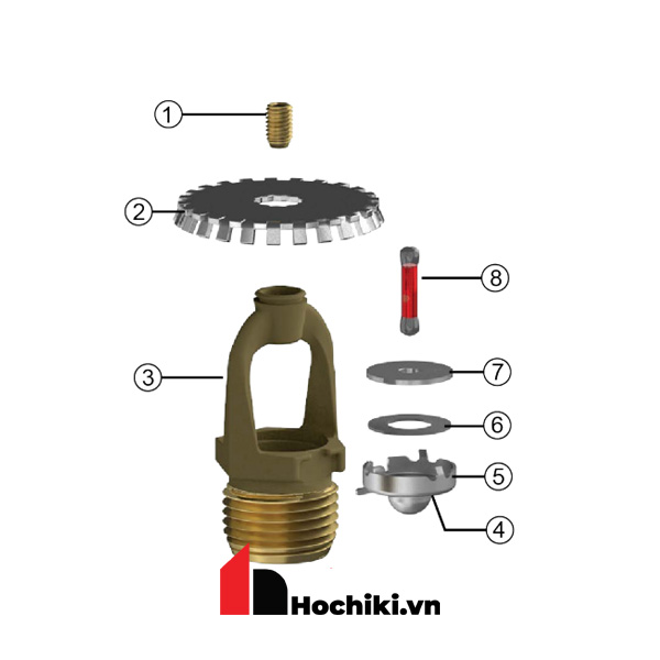 VK2002 Đầu phun Sprinkler Viking hướng lên, Đầu phun sprinkler Viking-UL